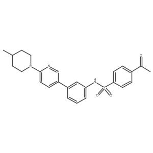 4-acetyl-N-{3-[6-(4-methylpiperidin-1-yl)pyridazin-3-yl]phenyl}benzene-1-sulfonamide Structure