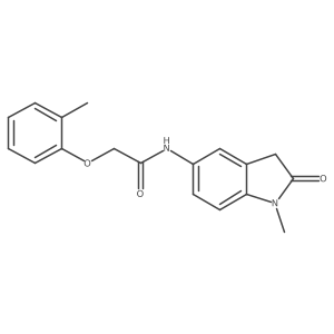 N-(1-methyl-2-oxo-2,3-dihydro-1H-indol-5-yl)-2-(2-methylphenoxy)acetamide结构式