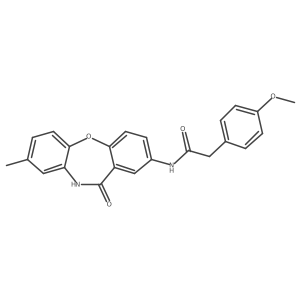 2-(4-methoxyphenyl)-N-(8-methyl-11-oxo-10,11-dihydrodibenzo[b,f][1,4]oxazepin-2-yl)acetamide结构式