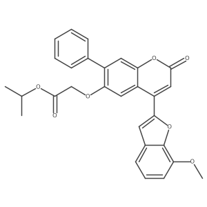 propan-2-yl {[4-(7-methoxy-1-benzofuran-2-yl)-2-oxo-7-phenyl-2H-chromen-6-yl]oxy}acetate Structure
