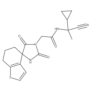 N-(1-cyano-1-cyclopropylethyl)-2-(2',5'-dioxospiro[6,7-dihydro-5H-1-benzothiophene-4,4'-imidazolidine]-1'-yl)acetamide Structure