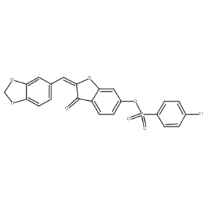 (2Z)-2-(1,3-benzodioxol-5-ylmethylidene)-3-oxo-2,3-dihydro-1-benzofuran-6-yl 4-chlorobenzenesulfonate结构式