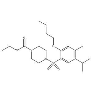 Ethyl 4-[2-butoxy-4-methyl-5-(propan-2-yl)benzenesulfonyl]piperazine-1-carboxylate结构式