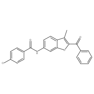 6-chloro-N-[3-methyl-2-(phenylcarbonyl)-1-benzofuran-6-yl]pyridine-3-carboxamide结构式