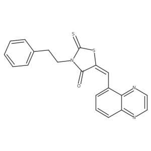 (5Z)-3-(2-phenylethyl)-5-(quinoxalin-5-ylmethylidene)-2-thioxo-1,3-thiazolidin-4-one结构式