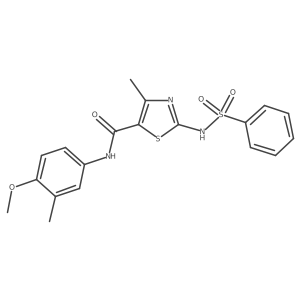 5-Thiazolecarboxamide, N-(4-methoxy-3-methylphenyl)-4-methyl-2-[(phenylsulfonyl)amino]-结构式