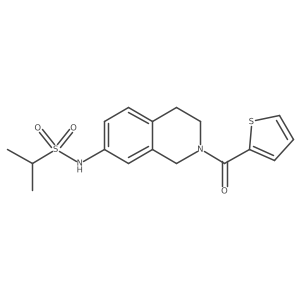 N-(2-(thiophene-2-carbonyl)-1,2,3,4-tetrahydroisoquinolin-7-yl)propane-2-sulfonamide Structure