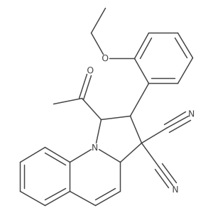1-acetyl-2-(2-ethoxyphenyl)-1,2-dihydropyrrolo[1,2-a]quinoline-3,3(3aH)-dicarbonitrile Structure