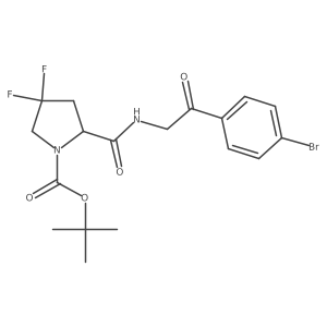 (S)-tert-butyl 2-(2-(4-bromophenyl)-2-oxoethylcarbamoyl)-4,4-difluoropyrrolidine-1-carboxylate结构式