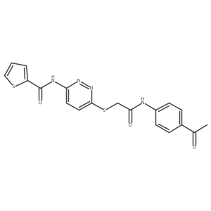 N-(6-((2-((4-acetylphenyl)amino)-2-oxoethyl)thio)pyridazin-3-yl)thiophene-2-carboxamide结构式