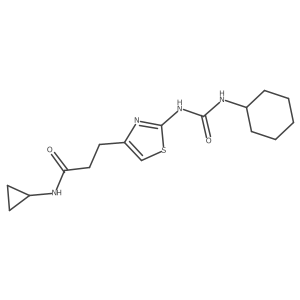 3-{2-[(cyclohexylcarbamoyl)amino]-1,3-thiazol-4-yl}-N-cyclopropylpropanamide结构式