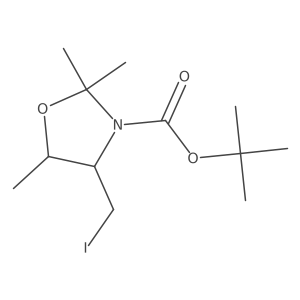 Tert-butyl 4-(iodomethyl)-2,2,5-trimethyl-1,3-oxazolidine-3-carboxylate结构式