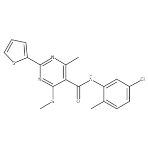 CSc1nc(-c2cccs2)nc(C)c1C(=O)Nc1cc(Cl)ccc1C结构式