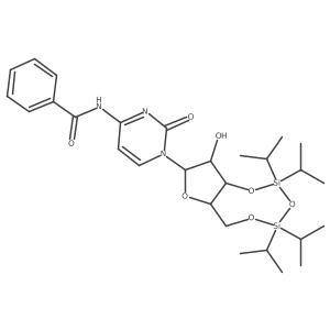 N-[1-[(6aS,8R,9R,9aR)-9-hydroxy-2,2,4,4-tetra(propan-2-yl)-6a,8,9,9a-tetrahydro-6H-furo[3,2-f][1,3,5,2,4]trioxadisilocin-8-yl]-2-oxopyrimidin-4-yl]benzamide结构式