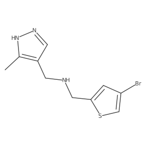 [(4-Bromothiophen-2-yl)methyl][(3-methyl-1H-pyrazol-4-yl)methyl]amine Structure