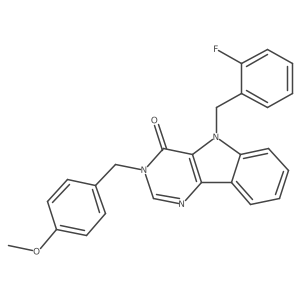 5-(2-fluorobenzyl)-3-(4-methoxybenzyl)-3H-pyrimido[5,4-b]indol-4(5H)-one结构式