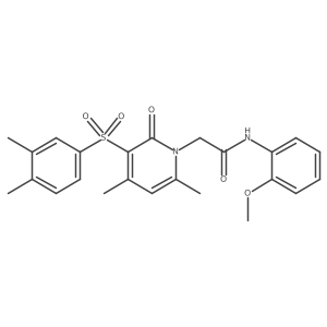 2-(3-((3,4-dimethylphenyl)sulfonyl)-4,6-dimethyl-2-oxopyridin-1(2H)-yl)-N-(2-methoxyphenyl)acetamide结构式