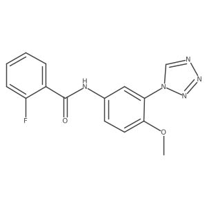 2-fluoro-N-[4-methoxy-3-(1H-tetrazol-1-yl)phenyl]benzamide结构式