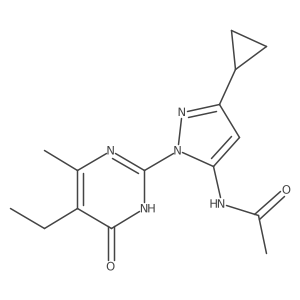 N-(3-cyclopropyl-1-(5-ethyl-4-methyl-6-oxo-1,6-dihydropyrimidin-2-yl)-1H-pyrazol-5-yl)acetamide Structure