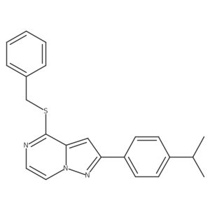 4-(Benzylthio)-2-(4-isopropylphenyl)pyrazolo[1,5-a]pyrazine Structure