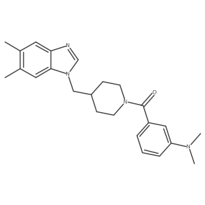 (4-((5,6-dimethyl-1H-benzo[d]imidazol-1-yl)methyl)piperidin-1-yl)(3-(dimethylamino)phenyl)methanone结构式