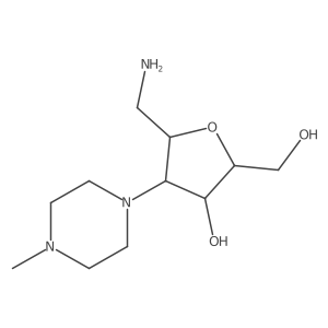 (2S,3S,4R,5R)-5-(aminomethyl)-2-(hydroxymethyl)-4-(4-methylpiperazin-1-yl)tetrahydrofuran-3-ol Structure