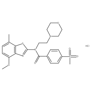 N-(4-methoxy-7-methylbenzo[d]thiazol-2-yl)-4-(methylsulfonyl)-N-(2-morpholinoethyl)benzamide hydrochloride结构式