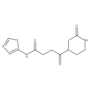 4-oxo-4-(3-oxopiperazin-1-yl)-N-(1,3,4-thiadiazol-2-yl)butanamide结构式