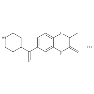 2-methyl-6-(piperidine-4-carbonyl)-3,4-dihydro-2H-1,4-benzoxazin-3-one hydrochloride Structure