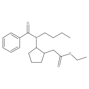 rel-Ethyl (1R,2R)-2-(benzoylbutylamino)cyclopentaneacetate Structure