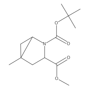 O2-tert-butyl O3-methyl (1S,3S,5S)-5-methyl-2-azabicyclo[3.1.0]hexane-2,3-dicarboxylate结构式