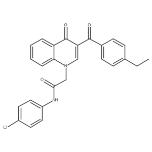 N-(4-chlorophenyl)-2-(3-(4-ethylbenzoyl)-4-oxoquinolin-1(4H)-yl)acetamide结构式