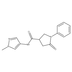 N-(1-methyl-1H-pyrazol-4-yl)-5-oxo-1-phenylpyrrolidine-3-carboxamide Structure