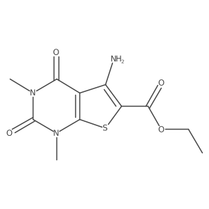 ethyl 5-amino-1,3-dimethyl-2,4-dioxo-1H,2H,3H,4H-thieno[2,3-d]pyrimidine-6-carboxylate结构式