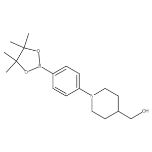 (1-(4-(4,4,5,5-Tetramethyl-1,3,2-dioxaborolan-2-yl)phenyl)piperidin-4-yl)methanol结构式