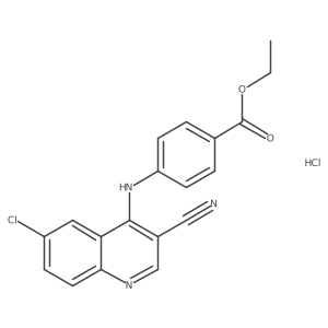 Ethyl 4-((6-chloro-3-cyanoquinolin-4-yl)amino)benzoate hydrochloride Structure
