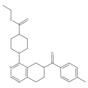 Ethyl 1-(6-(4-methylbenzoyl)-5,6,7,8-tetrahydropyrido[4,3-d]pyrimidin-4-yl)piperidine-4-carboxylate结构式