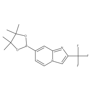 7-(4,4,5,5-Tetramethyl-1,3,2-dioxaborolan-2-yl)-2-(trifluoromethyl)imidazo[1,2-a]pyridine结构式