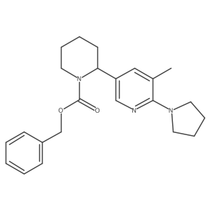 benzyl 2-(5-methyl-6-pyrrolidin-1-yl-3-pyridyl)piperidine-1-carboxylate结构式