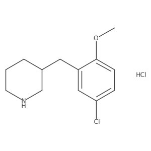 3-[(5-Chloro-2-methoxyphenyl)methyl]piperidine hydrochloride结构式
