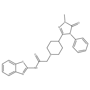 N-(benzo[d]thiazol-2-yl)-2-(4-(1-methyl-5-oxo-4-phenyl-4,5-dihydro-1H-1,2,4-triazol-3-yl)piperidin-1-yl)acetamide Structure