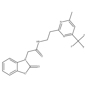 N-(2-(4-methyl-6-(trifluoromethyl)pyrimidin-2-yl)ethyl)-2-(2-oxobenzo[d]oxazol-3(2H)-yl)acetamide结构式