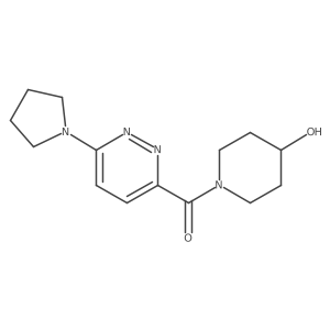 (4-Hydroxypiperidin-1-yl)(6-(pyrrolidin-1-yl)pyridazin-3-yl)methanone Structure