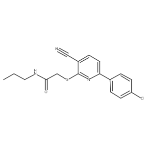 2-{[6-(4-chlorophenyl)-3-cyanopyridin-2-yl]sulfanyl}-N-propylacetamide结构式