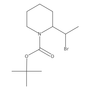 tert-Butyl 2-(1-bromoethyl)piperidine-1-carboxylate结构式
