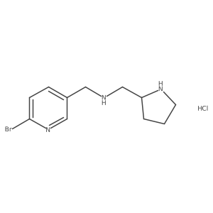 1-(6-bromopyridin-3-yl)-N-(pyrrolidin-2-ylmethyl)methanamine hydrochloride Structure