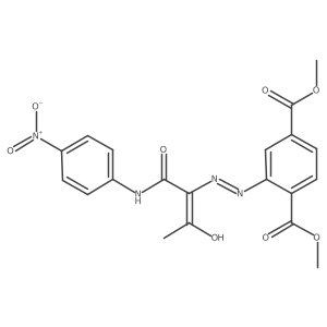 Dimethyl 2-[[3-hydroxy-1-(4-nitroanilino)-1-oxobut-2-en-2-yl]diazenyl]benzene-1,4-dicarboxylate Structure