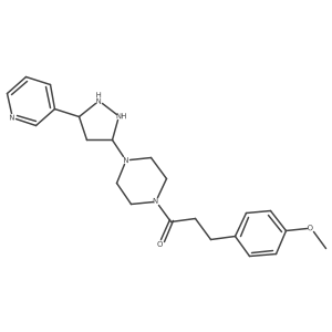 3-(4-Methoxyphenyl)-1-[4-(5-pyridin-3-ylpyrazolidin-3-yl)piperazin-1-yl]propan-1-one Structure