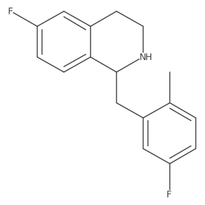 Isoquinoline, 6-fluoro-1-[(5-fluoro-2-methylphenyl)methyl]-1,2,3,4-tetrahydro- Structure