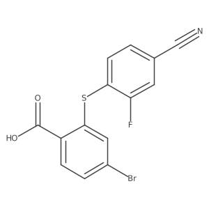 4-Bromo-2-[(4-cyano-2-fluorophenyl)sulfanyl]benzoic acid结构式